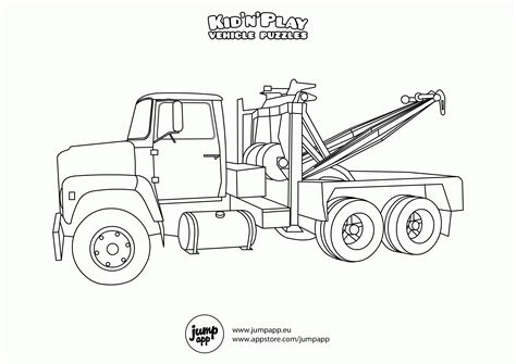 Tow Truck Drawing Flatbed Construction Coloring Pages Kids Trucks Cars ...