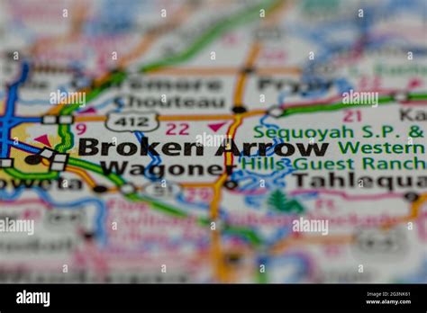 Map of broken arrow oklahoma hi-res stock photography and images - Alamy