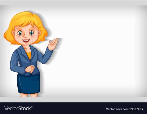 Plain background with businesswoman talking Vector Image