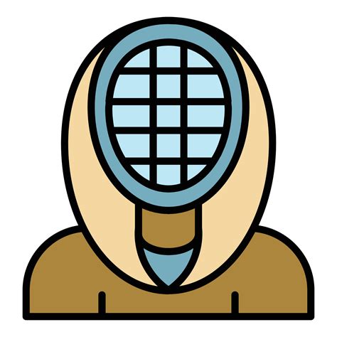 Fencing mask icon color outline vector 15683052 Vector Art at Vecteezy