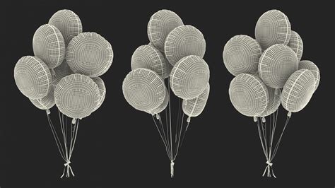 Helium Party Balloons Gold 3D Model $29 - .3ds .blend .c4d .fbx .max ...