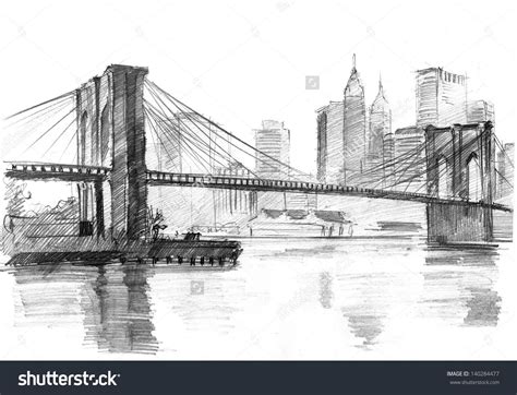 Brooklyn Bridge Sketch at PaintingValley.com | Explore collection of ...