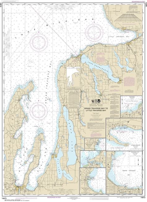 2016 Nautical Map of Grand Traverse Bay Lake Michigan - Etsy