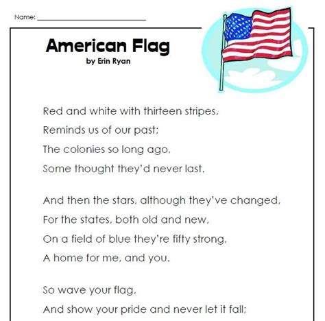 Teach child how to read: Free Printable Of Facts About The American Flag Worksheets