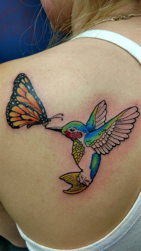 Just a little humming bird and butterfly I did :) | Hummingbird tattoo, Monarch tattoo, Small ...