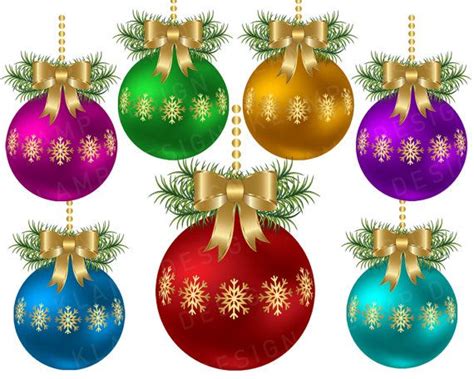 Christmas Balls Clip Art Commercial Use, Digital Christmas Ball, Digital Clipart, Clipart Balls ...