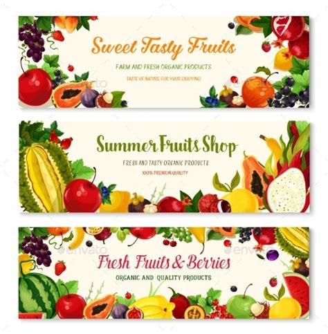 Fresh Fruits and Berries Farm Banners