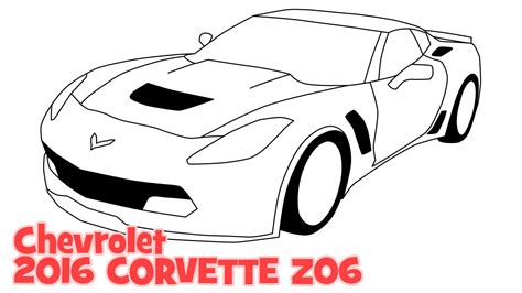 How to draw Chevrolet 2016 CORVETTE Z06 - Как нарисовать машину Шевроле Корвет - YouTube