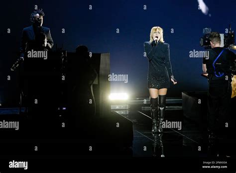 Hooverphonic (Belgium) during rehearsals at the Eurovision Song Contest ...