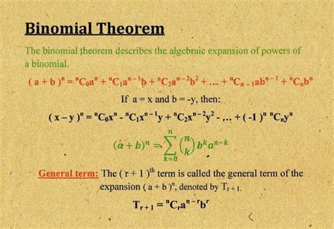 BINOMIAL THEOREM | Binomial theorem, Theorems, Mathematics