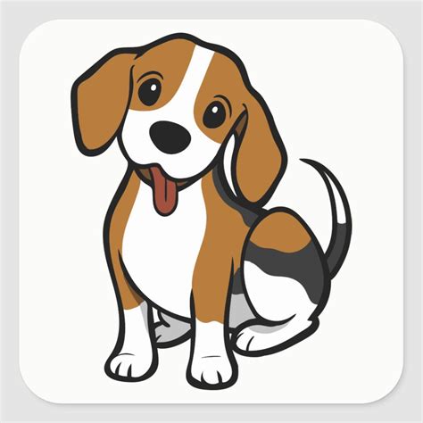 Beagle Puppy Dog Cartoon - Love Beagles Stickers | Zazzle | Cute dog drawing, Dog drawing simple ...