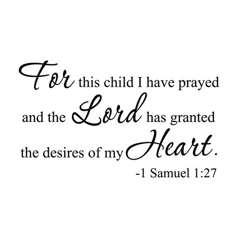 1 Samuel 1v27 Vinyl Wall Decal 33 For this child I have prayed