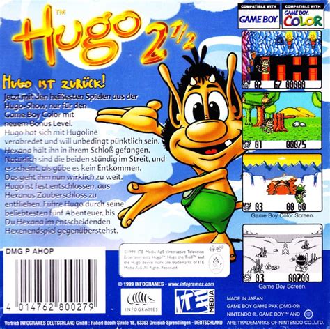 Hugo 2 (1999) Game Boy Color box cover art - MobyGames