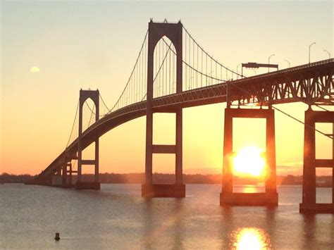 Newport Bridge. Sunrise in Jamestown. Newport, Rhode Island. | Newport ...