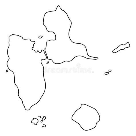 Guadeloupe Outline Map Vector Illustration Stock Vector - Illustration of black, contour: 125595134