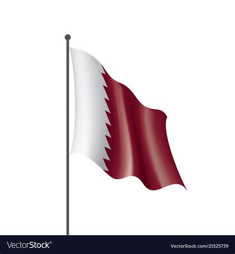 Qatar flag on a white Royalty Free Vector Image