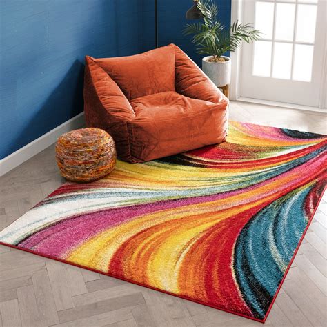 Well Woven Aurora Multi Color Geometric Brush Stroke Area Rug 9x13 (9'3 ...