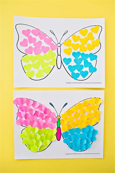 BUTTERFLY PAPER HEART CRAFT - hello, Wonderful | Butterfly crafts, Summer art projects, Kids art ...