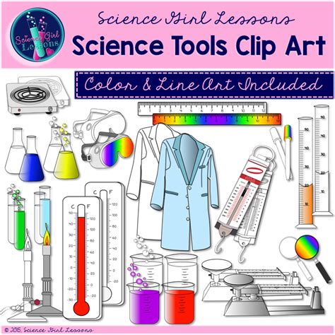 science tools clip art with the title science tools clip art written in black and white