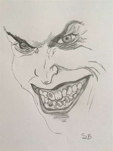 Joker Face Drawing by Sabina Gabriela | Saatchi Art