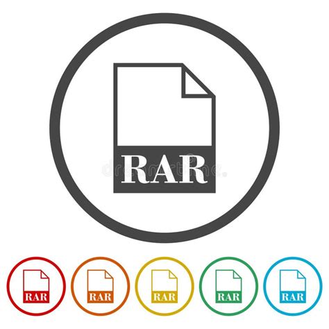 RAR file icons set stock vector. Illustration of file - 138733763