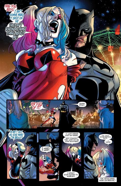 batman and harley kissing in the dark knight comic strip, with an image ...