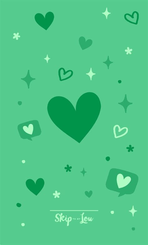 Beautiful Green Heart Wallpaper For Phone and Computer | Skip To My Lou