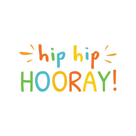 Hip hip hooray celebration happy text icon label icon design vector ...