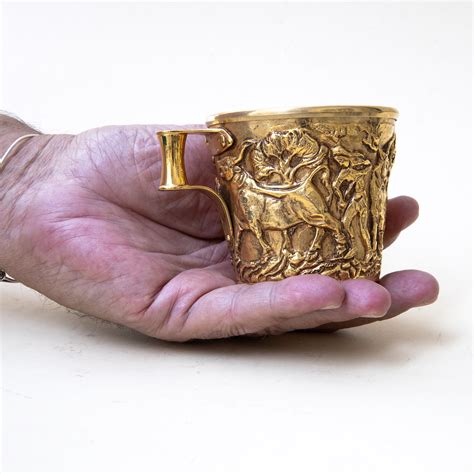 Mycenaean Gold Cup, Ancient Greek Artifact Museum Replica in Copper 24K ...