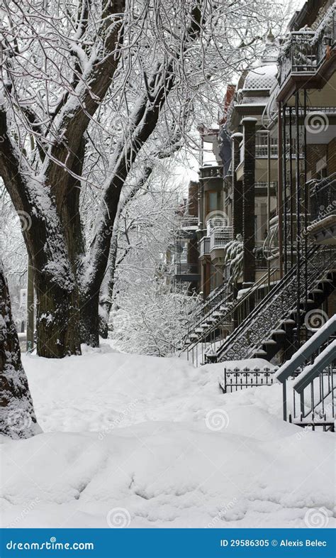 Montreal snow storm stock image. Image of neighbourhood - 29586305