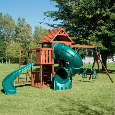 Playground Sets Equipment Backyard Slides Swing Wood Playset Outdoor ...