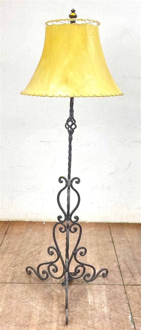 Lot - Traditional Rustic Wrought Iron Floor Lamp