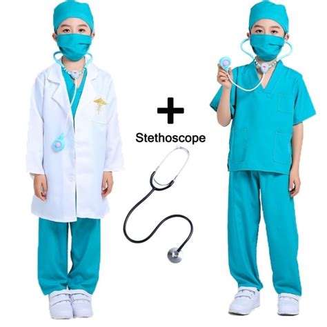 Doctor Career Costume for Girl/Boy Surgeon Outfit Children Dress Up ...