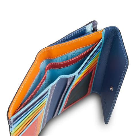 DuDu Ladies leather multi color wallet - Black | Wallets Online