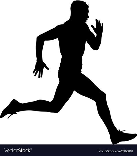 Athlete on running race, silhouettes. Vector illustration. Download a ...