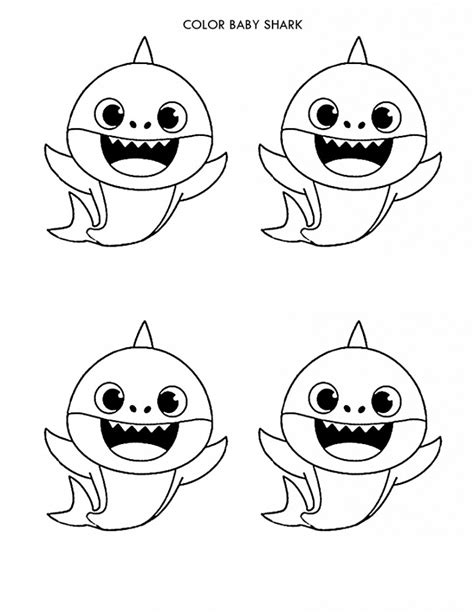 Color 4 Baby Shark Coloring Page - Free Printable Coloring Pages for Kids