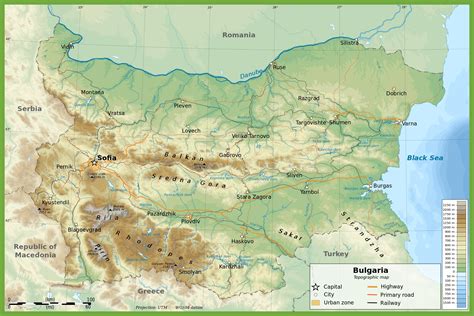 Large physical map of Bulgaria - Ontheworldmap.com