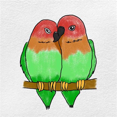 How to Draw Love Birds - HelloArtsy