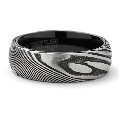 7mm Engraved Tungsten Wedding Band | New York Jewelers Chicago