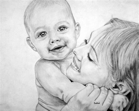 Sketch Of Mother And Baby at PaintingValley.com | Explore collection of Sketch Of Mother And Baby