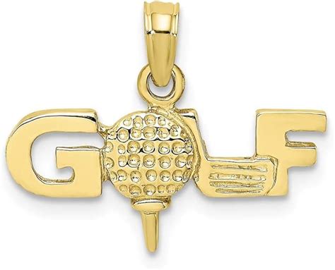 10k Gold Solid Polished Golf Pendant Necklace Jewelry Gifts for Women ...