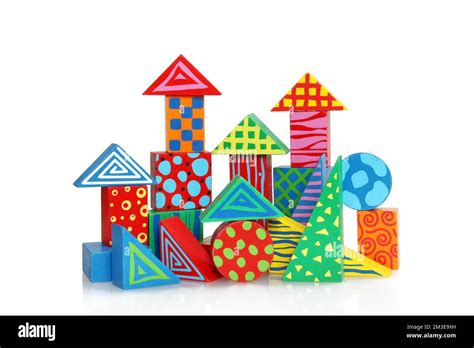 Colorful wooden block houses Stock Photo - Alamy