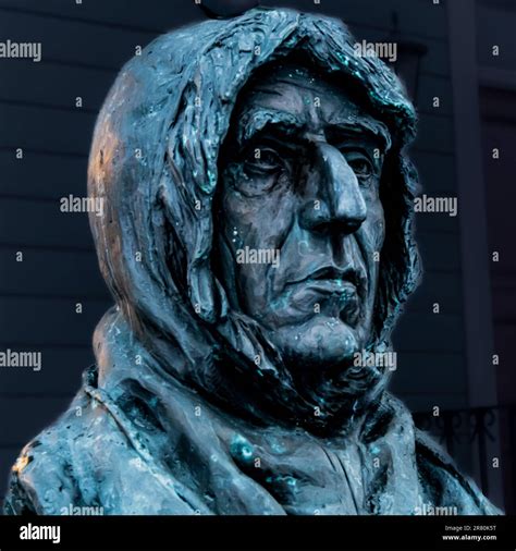 The Bust of Roald Amundsen in Tromso by the Polar Museum Stock Photo ...