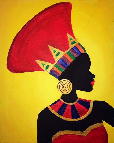 African Queen #acryliconcanvas #canvastherapy #paint #africanart # ...