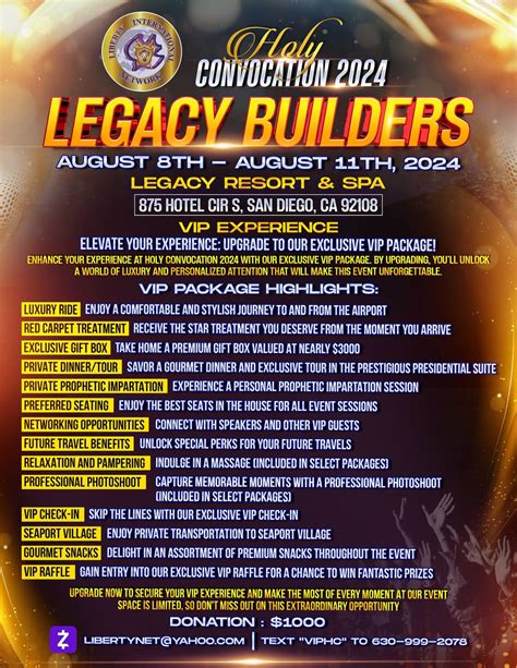 Holy Convocation 2024 Legacy Builders, Morris Cerullo Legacy International Center In Mission ...