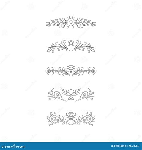 Floral Dividers Decoration Vector Stock Illustration - Illustration of ...