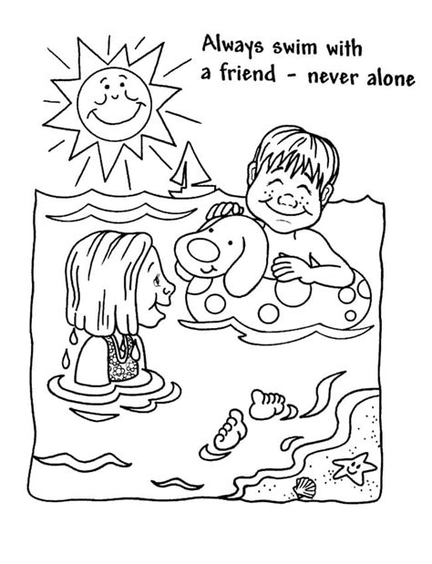 Water Safety Coloring Pages For Toddlers