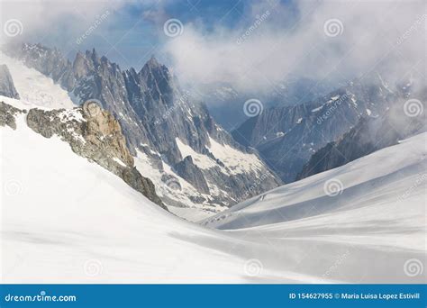 Panorama of Mont Blanc Massif, the Highest and Popular Mountain in ...