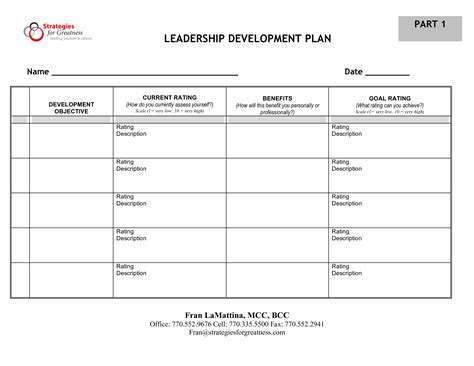 Examples Leadership Development Plan Template Word