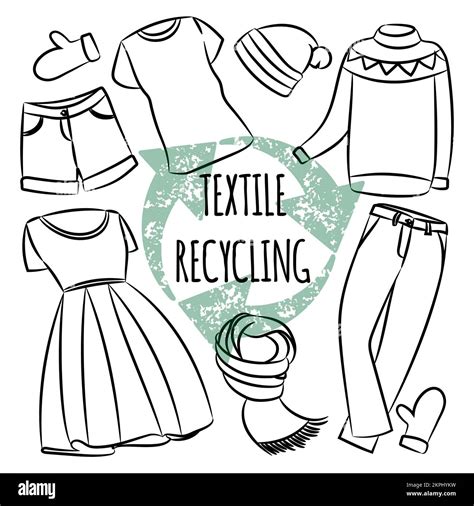 TEXTILE RECYCLING World Ecological Environmental Pollution Problem Old Clothes Monochrome ...